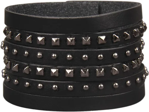 Miniatura 64 de Jeilwiy Pulseras de cuero punk para hombres, pulseras hechas a mano, brazalete ancho, joyería trenzada, color negro y marrón, ajustable, regalos