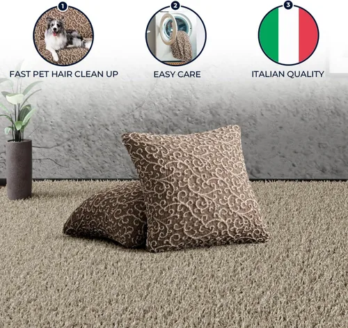 Miniatura 4 de PAULATO BY GA.I.CO. Juego de 2 fundas de almohada de 18 x 18 pulgadas, fundas de algodón elásticas, duraderas y fáciles de limpiar, colección 3D