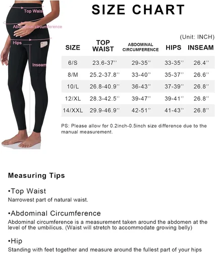 Miniatura 3 de POSHDIVAH Leggings de entrenamiento de maternidad para mujer sobre el vientre, pantalones de yoga con bolsillos, ropa deportiva suave, pantalones