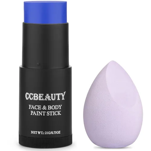 Miniatura 19 de CCbeauty Palo de pintura facial dorada metálica, kit de pintura facial con purpurina, pintura corporal profesional, kit de maquillaje SFX no tóxico