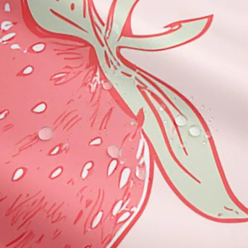 Miniatura 3 de Erosebridal Cortina de baño de fresa de 72 pulgadas de ancho x 72 pulgadas de largo, cortina de ducha rosa con fresas para niños, niñas y mujeres