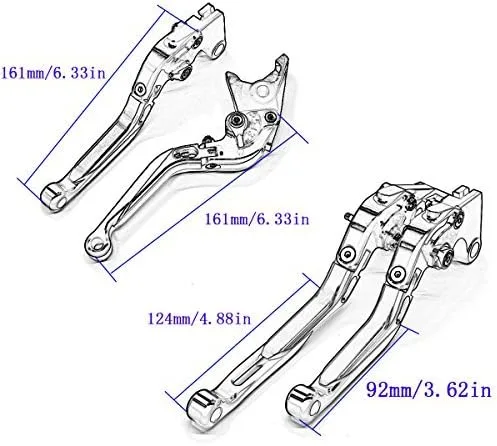 Miniatura 2 de FXCNC Palancas de embrague de freno extensible plegables Billet para YZF R3 R25 2013-2021, MT-03 MT-25 2015-2021 Negro y negro y negro