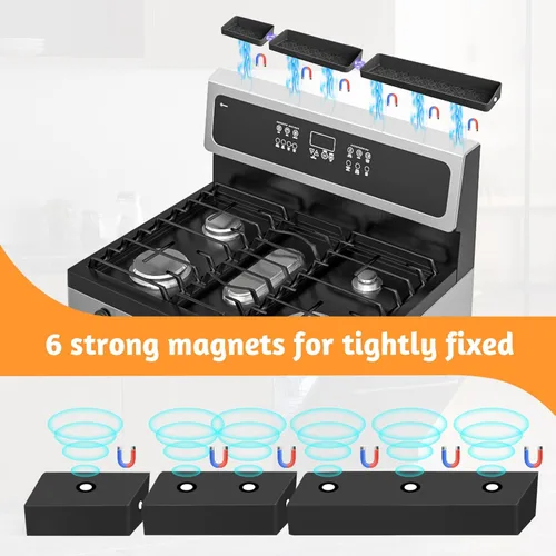 Miniatura 3 de Foeacry Estante magnético de silicona para estufa de 30/24/20 pulgadas para utensilios de cocina, suave, flexible, fuerte, magnético, resistente al
