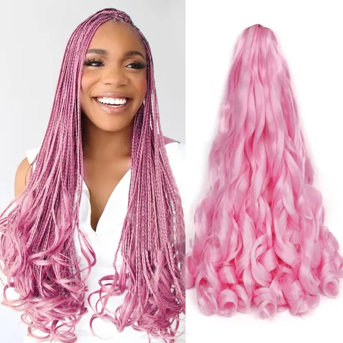 Miniatura 15 de Cabello rizado francés trenzado de 10 pulgadas, color 4, cabello rizado preestirado, 8 paquetes de trenzas de ganchillo de rizo francés para trenzas