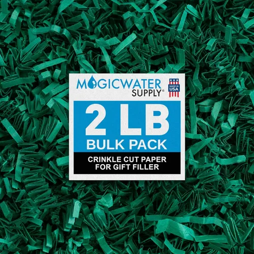 Miniatura 20 de MagicWater Papel de Corte Ondulado para Cestas de Regalo - 2LB - Blanco y Dorado - Perfecto para Relleno de Papel Triturado, Relleno de Cestas