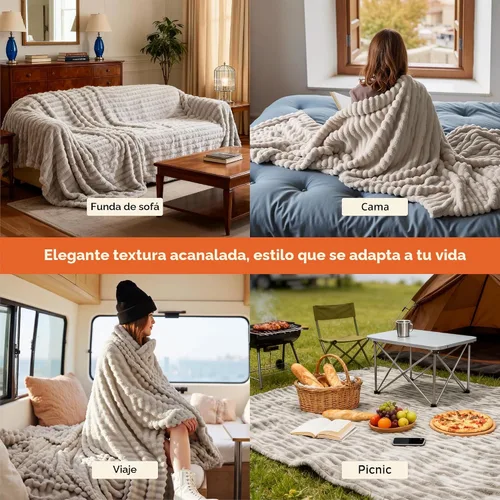 Miniatura 4 de Bedsure GentleSoft Mantas tamaño Queen para cama, mantas suaves y acogedoras para mujer, lindas mantas grandes de forro polar para niñas, lino, 90 x