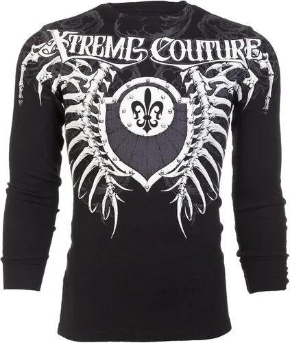 Miniatura 2 de Xtreme Couture by Affliction - Camisa térmica de manga larga para hombre VERTEBRAE, Negro