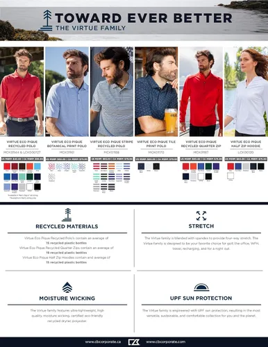 Miniatura 7 de Cutter & Buck Polo reciclado Virtue Eco Piqué de manga corta para hombre
