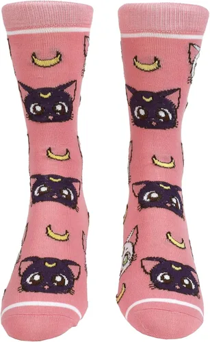 Miniatura 2 de Bioworld Sailor Moon Crystal Luna & Artemis - Calcetines para hombre, Rosado