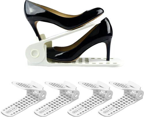 Miniatura 12 de Shoepal - Organizador de ranuras para zapatos, apilador ajustable y ahorro de espacio de almacenamiento, soporte de zapatos de doble cubierta