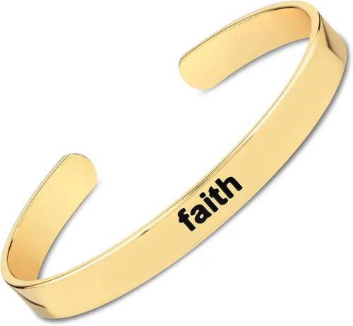 Scienza Colección de pulseras inspiradoras Pulseras de latón con acabado dorado Forma ovalada Se adapta a muñecas de hasta 8 pulgadas