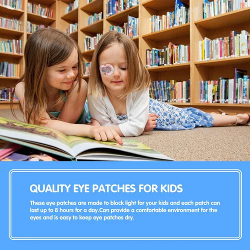 Miniatura 7 de 60 parches adhesivos para los ojos para niños, bloqueo de luz, lindo diseño transpirable vendajes adhesivos para niños pequeños, 5 estilos