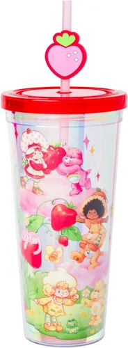 Miniatura 30 de Silver Buffalo Sanrio Hello Kitty Bow Pink Polka Dots - Vaso frío de plástico con tapa y tapa con pajita, 24 onzas Lazo Hello Kitty y lunares rosados