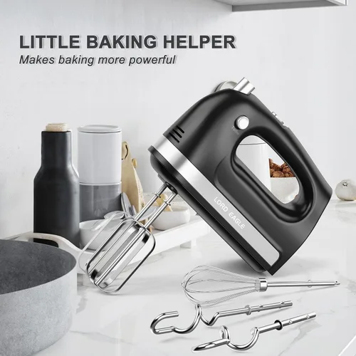 Miniatura 8 de Lord Eagle - Batidora de mano eléctrica de 400 W, batidora de mano de 5 velocidades, 5 accesorios de acero inoxidable para hornear pasteles, huevos