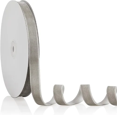 Miniatura 108 de Cinta de terciopelo blanco de 1/4 pulgadas x 20 yardas para decoración de corona de árbol de Navidad, manualidades, adornos hechos a mano, envoltura