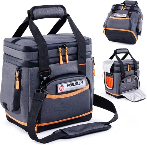 Miniatura 16 de Bolsa de transporte de doble capa para Jackery Explorer 300/240/160 – Bolsa de almacenamiento portátil para estación de energía con fondo moldeado