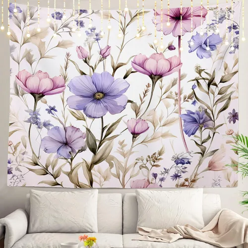 Miniatura 64 de Shrahala Tapiz de pared azul brillante, acuarela azul degradado para colgar en la pared, tapiz grande decorativo de fibra de poliéster, dobladillo