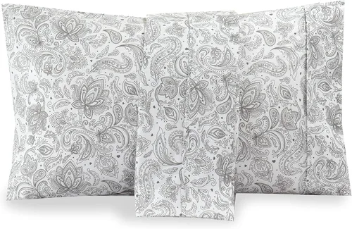 Miniatura 2 de Elegant Comfort Juego de 2 fundas de almohada estampadas con patrón de microfibra de calidad egipcia de 1500 hilos, diseño clásico, tejido suave
