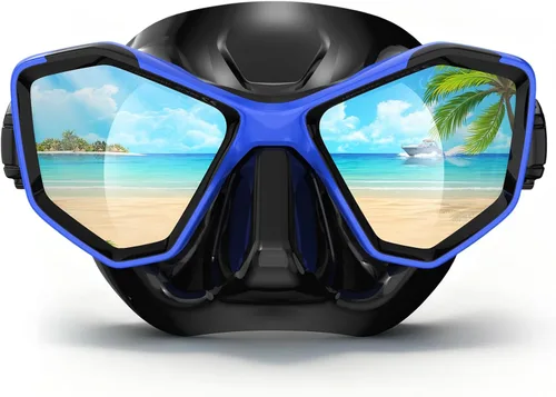 Miniatura 9 de Scuba Mask Adults, Snorkel Diving Mask, Freediving Mask, Snorkeling Gear Swimming Goggles HD Tempered Glass, Low-Volume Dive Mask with Nose Cover