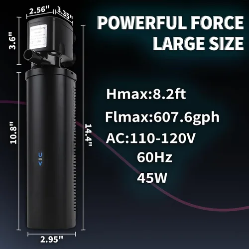 Miniatura 5 de Filtro de inmersión en frío de 600 GPH para saneamiento U-V de 300 a 1000 galones, filtro de bañera de baño de hielo de cápsula fría, filtro