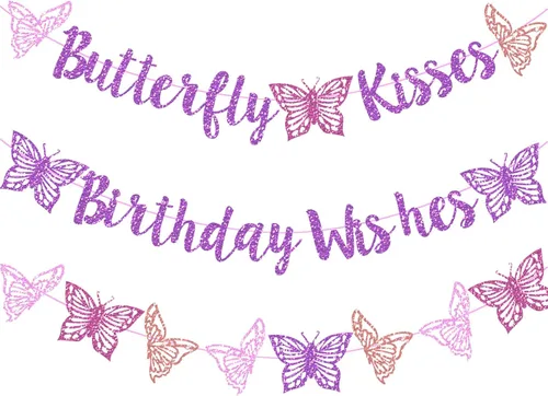 Miniatura 9 de Decoración de fiesta de baby shower con diseño de mariposa con purpurina rosa "A Little Butterfly Is On Her Way" para fiesta temática de mariposa
