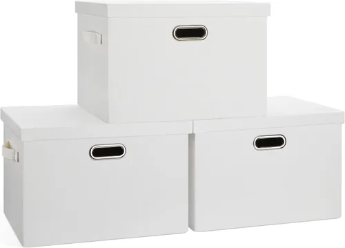 Miniatura 18 de Graciadeco Contenedores de almacenamiento plegables grandes de 17 pulgadas y 36 cuartos de galón con tapas, paquete de 3 cajas de almacenamiento