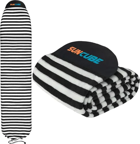SUN CUBE Funda para calcetín para tabla de surf, bolsa protectora para tabla de surf, ligera, elástica, para longboard, híbrido, tabla corta