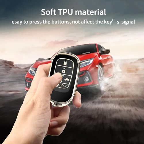 Miniatura 5 de QBUC Funda para llavero Honda con llavero, protector de funda compatible con llave remota inteligente Honda Accord Civic HRV CRV Pilot 2022-2026