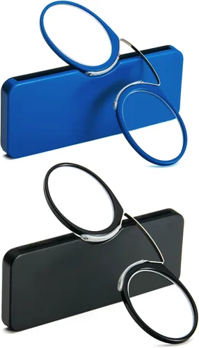 Miniatura 2 de DXYXYO Mini Gafas de Lectura Sin Brazos con Clip para la Nariz para Hombre y Mujer, 2 Pack, Lectores delgados y Compactos con Estuche Portátil