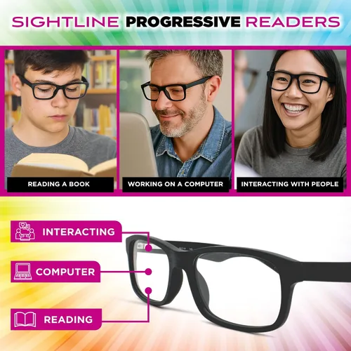 Miniatura 6 de Sightline H 120 Gafas de Lectura Progresivas Multifoco de Calidad Premium con Marco de Acetato y Lentes con Recubrimiento AR