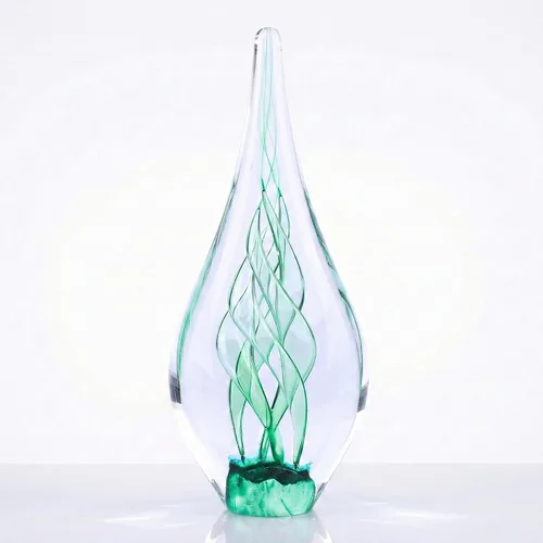 Miniatura 9 de Escultura de vidrio soplado a mano, decoración de estilo Murano, figuras de colección de arte de vidrio transparente, estatua decorativa de lágrima