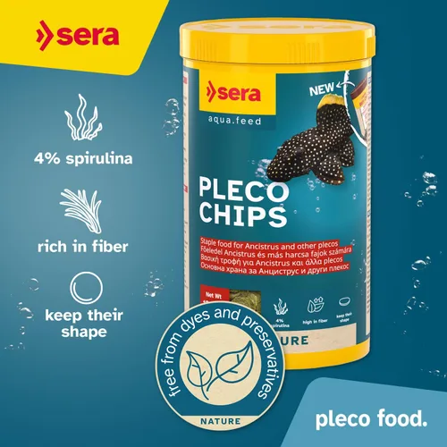 Miniatura 2 de Sera Papas fritas de bagre Nature 3.4 oz/0.21 libras Alimento de pescado premium para Ancistrus y Plecos Alta fibra Sin tintes ni conservantes