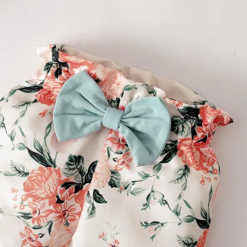 Miniatura 55 de SUNNY PIGGY Ropa para bebé recién nacida, con volantes, mameluco de algodón floral, conjunto de pantalones de algodón para niñas