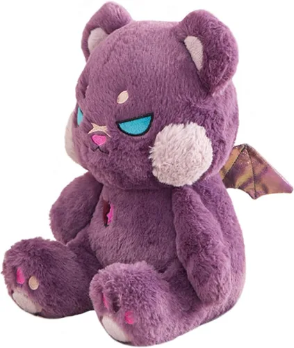 Miniatura 2 de ELAINREN Oso de peluche morado gótico, animales de peluche espeluznantes de Halloween Oso de peluche de decoración de regalo/30 cm