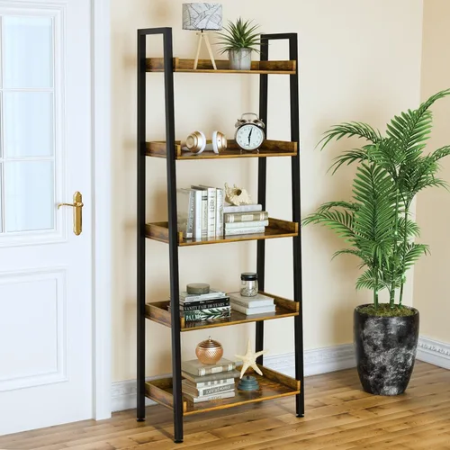 Miniatura 8 de ASTARTH Estantería de 4 niveles con estante abierto para almacenamiento, estante de escalera y estanterías para dormitorio, sala de estar, cocina