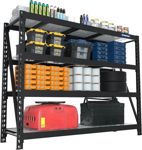 Miniatura 14 de WORKPRO Estantería de almacenamiento de metal de 5 niveles, 48 pulgadas de ancho x 24 pulgadas de profundidad x 72 pulgadas de alto, estante