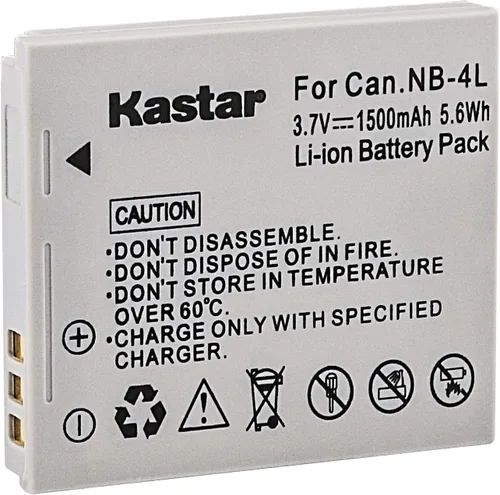 Miniatura 2 de Kastar Batería + cargador para cámaras Canon NB-4L NB4L CB-2LV 2LVE y Digital IXUS 30 40 50 55 60 65 75 Digital IXUS i Zoom Digital IXUS i7 Zoom