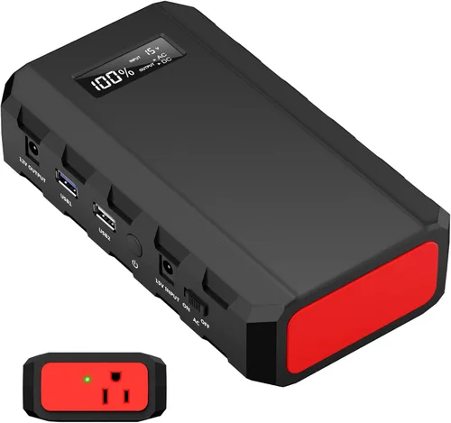 powkey Estación de energía portátil de 88 Wh, 24000 mAh, generador solar para acampar (panel solar no incluido), batería de litio de 110 V/65 W CA,
