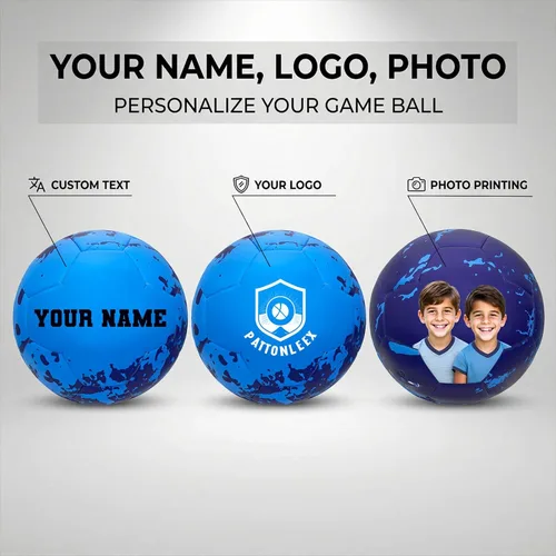 Miniatura 3 de Balón de fútbol personalizado – Nombre, foto, número o logotipo – Pelota de partido y entrenamiento de tamaño oficial 5 – Pelota de regalo de cuero