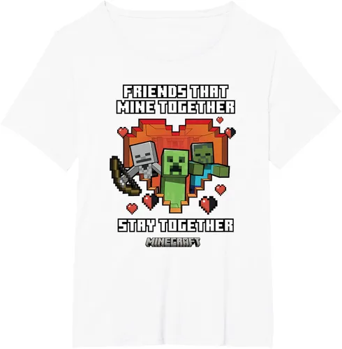 Miniatura 39 de Minecraft Camiseta de San Valentín Friends That Mine Together Mobs, Negro