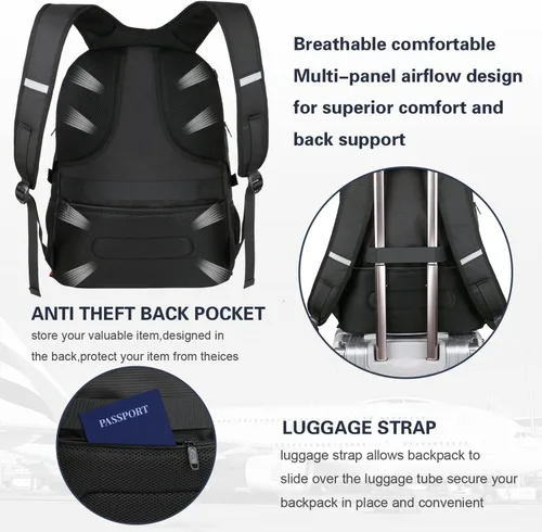 Miniatura 4 de MATEIN Mochila para hombre, mochila extra grande para laptop con puerto USB, mochilas de viaje para mujeres, bolsa antirrobo para computadora
