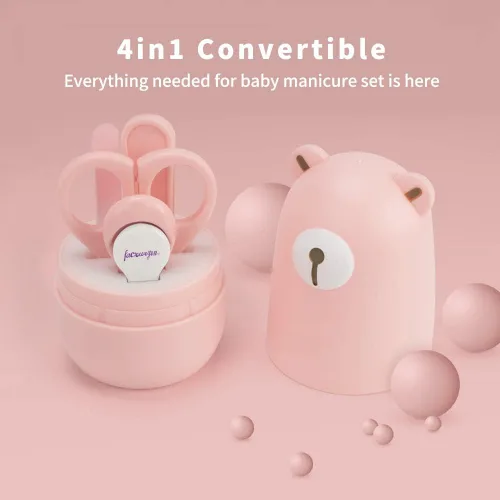 Miniatura 2 de Juego de cortaúñas para bebé, kit de uñas para bebé con bonito estuche, manicura infantil y pedicura para cuidado de la salud para recién nacidos