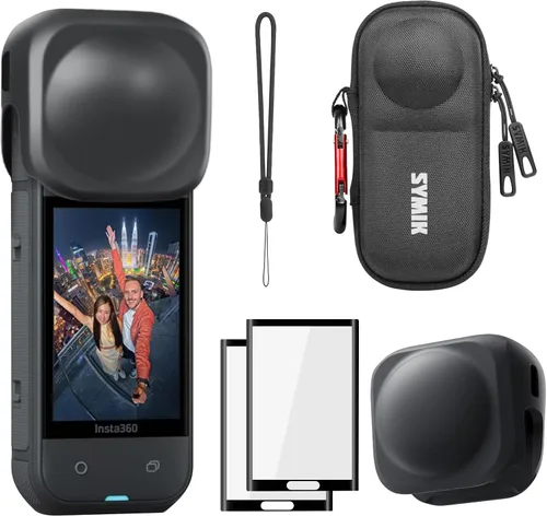 Miniatura 10 de SYMIK Estuche cápsula para Insta360 X5 / X4 Air (para la tapa de lente original), resistente al agua, a los golpes, bolsa de viaje portátil, estuche