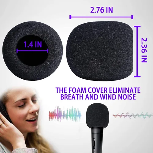 Miniatura 2 de Parabrisas de micrófono de mano de 6 piezas, filtro de micrófono pop para micrófono de estudio, micrófono de mano Bluetooth y micrófono de mano