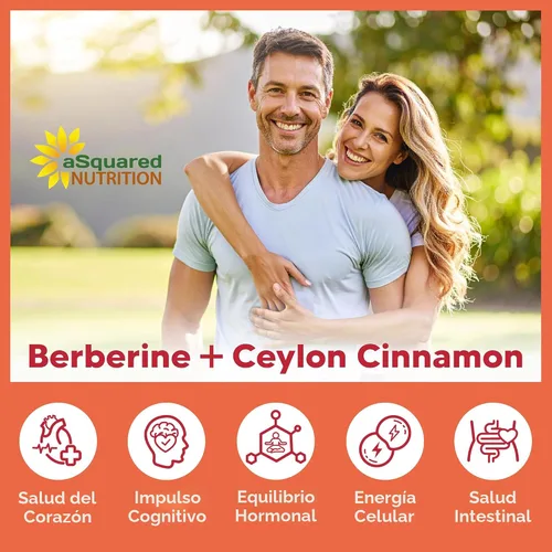 Miniatura 8 de aSquared Nutrition Suplemento de Berberina con Canela de Ceilán - Complejo de Máxima Potencia de 1400mg - 120 Cápsulas - Extracto en Polvo HCl