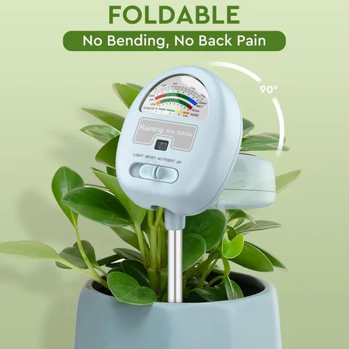 Miniatura 2 de Medidor de humedad del suelo 4 en 1, medidor de humedad para plantas, medidor de pH del suelo, probador de humedad, luz, nutrientes, pH, ideal