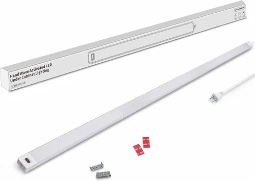 Miniatura 15 de 2 piezas Luces LED bajo gabinete con sensor de movimiento de mano, 16" Iluminación bajo encimera con regulable y 4000K blanco natural, Plug and