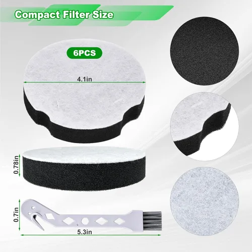 Miniatura 3 de Paquete de 6 filtros compactos, compatibles con aspiradoras eléctricas compactas 1520/2112 y 3508/3437 serie de aspiradoras verticales con filtro