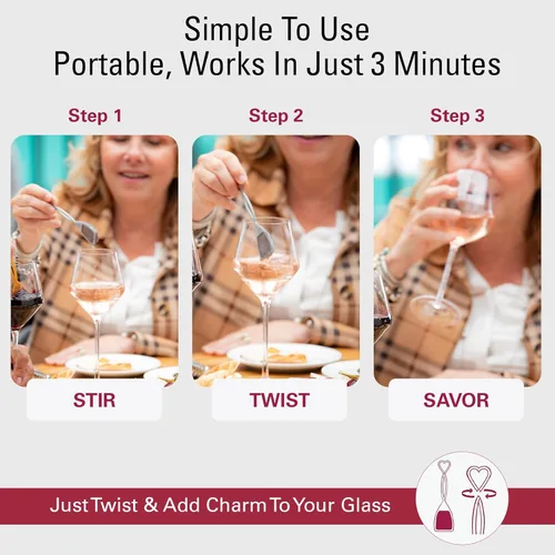 Miniatura 4 de PureWine - Filtros de varita rosa histaminas y sulfitos, puede reducir y aliviar las alergias y sensibilidades al vino, purificador airea el sabor