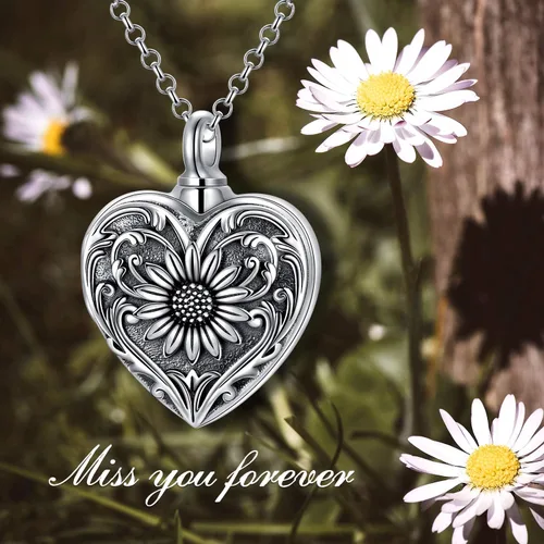 Miniatura 6 de SOULMEET Joyería de cremación para cenizas, collar de urna de plata esterlina para cenizas, mujeres y hombres, joyas de recuerdos de aprecio